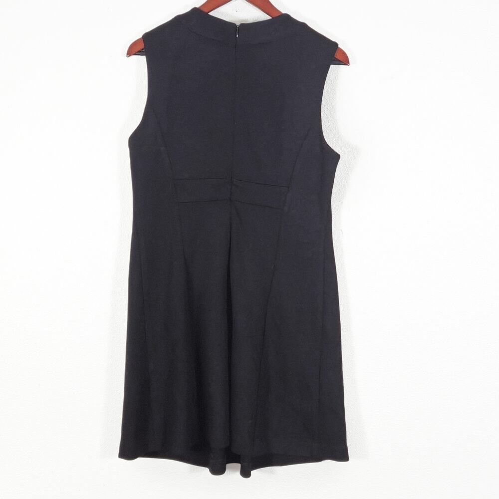 Milly Wool Dress Black Sleeveless Wool Size L Elegant Minimalism - Picture 2 of 10